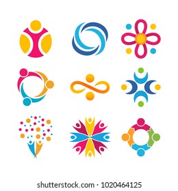 community and unity logo set template. 