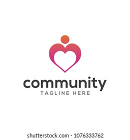 community unity people abstract logo icon vector template