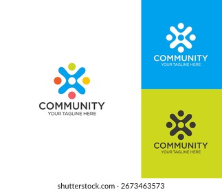 Community-Einheit People-Team arbeiten Logo Design Konzept