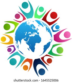 Community unity worldwide vector illustration symbol
