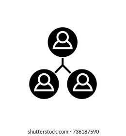 community users icon, vector illustration, black sign on isolated background