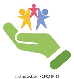 Gemeinschaftsvektorkunst mit Hand