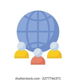 Community  vector flat Icon Design illustration. SEO Development And Marketing Symbol on White background EPS 10 File