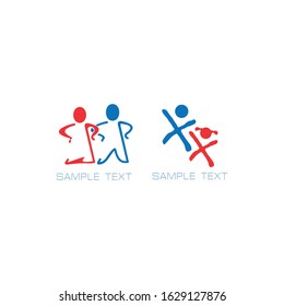 Community vector icon illustration design. Set of social human logo
