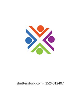 Community vector icon logo design