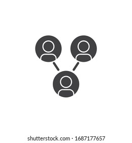 Community vector icon. People network filled flat sign for mobile concept and web design. Organization group glyph icon. Symbol, logo illustration. Vector graphics