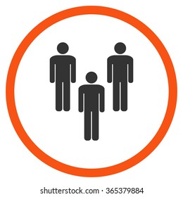 Community vector icon. Style is bicolor flat circled symbol, orange and gray colors, rounded angles, white background.