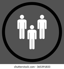 Community vector icon. Style is bicolor flat circled symbol, black and white colors, rounded angles, gray background.