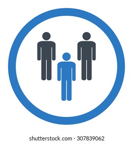 Community vector icon. This rounded flat symbol is drawn with smooth blue colors on a white background.