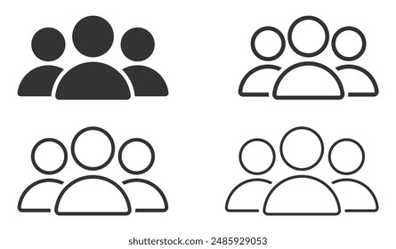 Iconos vectoriales comunitarios. Agrupar iconos vectoriales. signos de avatar de Vector