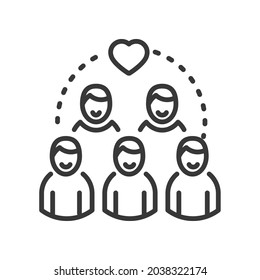 Community - vector line design single isolated icon