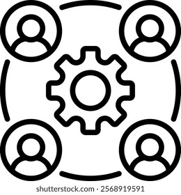 Community Vector Lineal Icon On White Background.