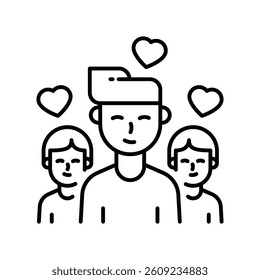 Community vector outline icon. EPS 10 file