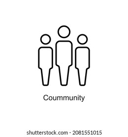 community vector outline Icon. Pixel Perfect. For Mobile and Web. stock illustration
