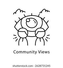 Community Views Vector Outline Style Icon. Eps 10 File