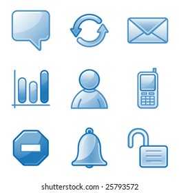 Community web icons, blue alfa series