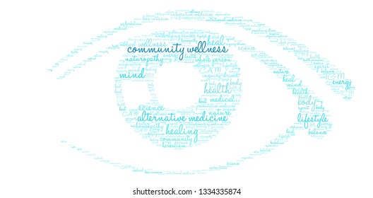 Community Wellness word cloud on a white background. 