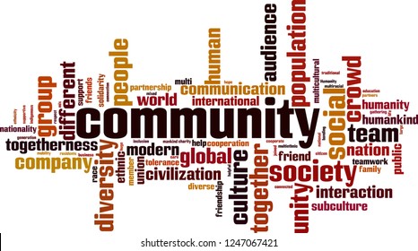 Community word cloud concept. Vector illustration