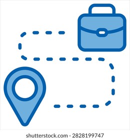 Commute Single Icon Blue White