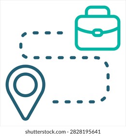 Commute Single Icon Outline Color