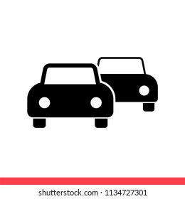 Commute vector icon, car symbol. Simple, flat design for web or mobile app