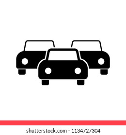 Commute vector icon, car symbol. Simple, flat design for web or mobile app