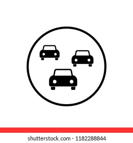 Commute vector icon, car symbol. Simple flat design for web or mobile app