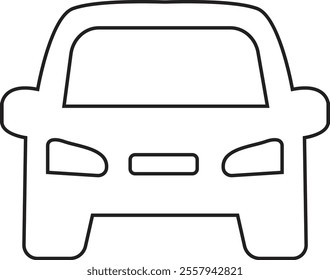 Commuter icon. Traffic busy road black line vector isolated on transparent background. Public Transportation related. Minimal graphic bus Train Ship Ferry and auto sign symbol.