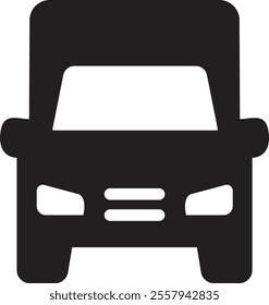 Commuter icon. Traffic busy road black flat vector isolated on transparent background. Public Transportation related. Minimal graphic bus Train Ship Ferry and auto sign symbol.