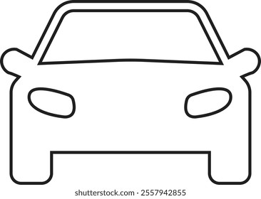 Commuter icon. Traffic busy road black line vector isolated on transparent background. Public Transportation related. Minimal graphic bus Train Ship Ferry and auto sign symbol.