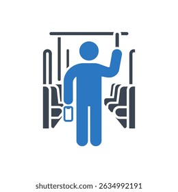 Commuter on Transit Icon Isolated On White Background