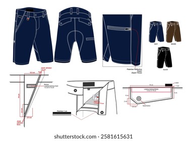 COMMUTER SHORT PANTS WITH COMBO COLOUR AND DESCRIPTION