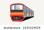 Commuter train transportation premium vector