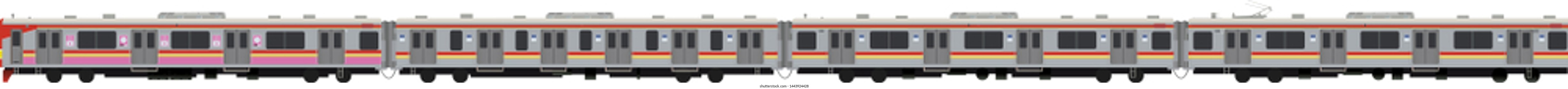 Commuterline Jakarta Train, with 4 different cars