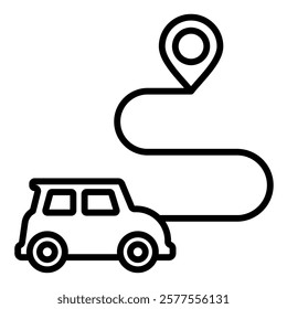 Commuting Route icon line vector illustration