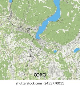 Como, Italia mapa poster art
