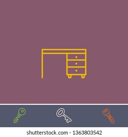 comod vector line icon.Basic element illustration.comod vector outline symbol design.Bonus broken key graphic concept