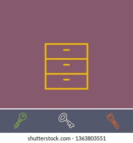 comod vector line icon.Basic element illustration.comod vector outline symbol design.Bonus broken key graphic concept