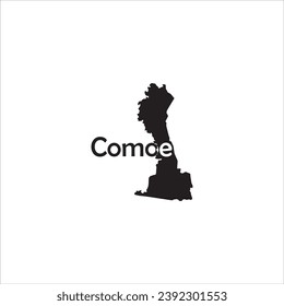 Mapa común y diseño de letras negras sobre fondo blanco