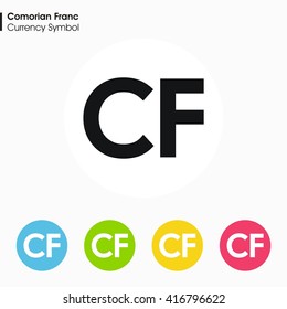 Comorian Franc sign icon.Money symbol. Vector illustration.
