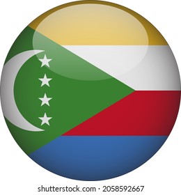 Comoros 3D Rounded Country Flag Icon