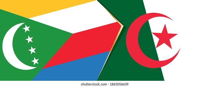Banderas de las Comoras y Argelia, dos banderas vectoriales símbolo de relación o enfrentamiento.