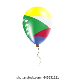 Comoros balloon with flag. Bright Air Ballon in the Country National Colors. Country Flag Rubber Balloon. Vector Illustration.