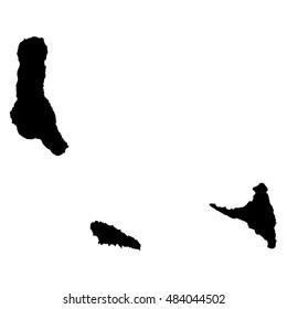 Comoros black map on white background vector