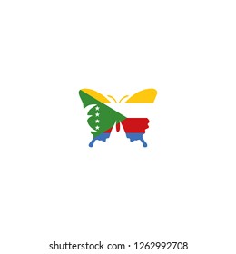 Comoros butterfly flag graphic element Illustration template design