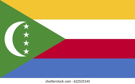 Comoros contry flag with high resolution vector.