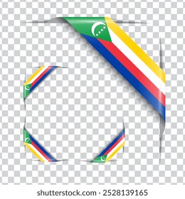 Comoros corner national flag with shadow
