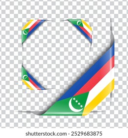 Bandera nacional de las Comoras con sombra
