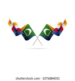 Comoros crossed flags. Vector illustration.