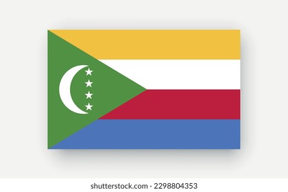Comoros .Detailed flag on white background. Vector illustration